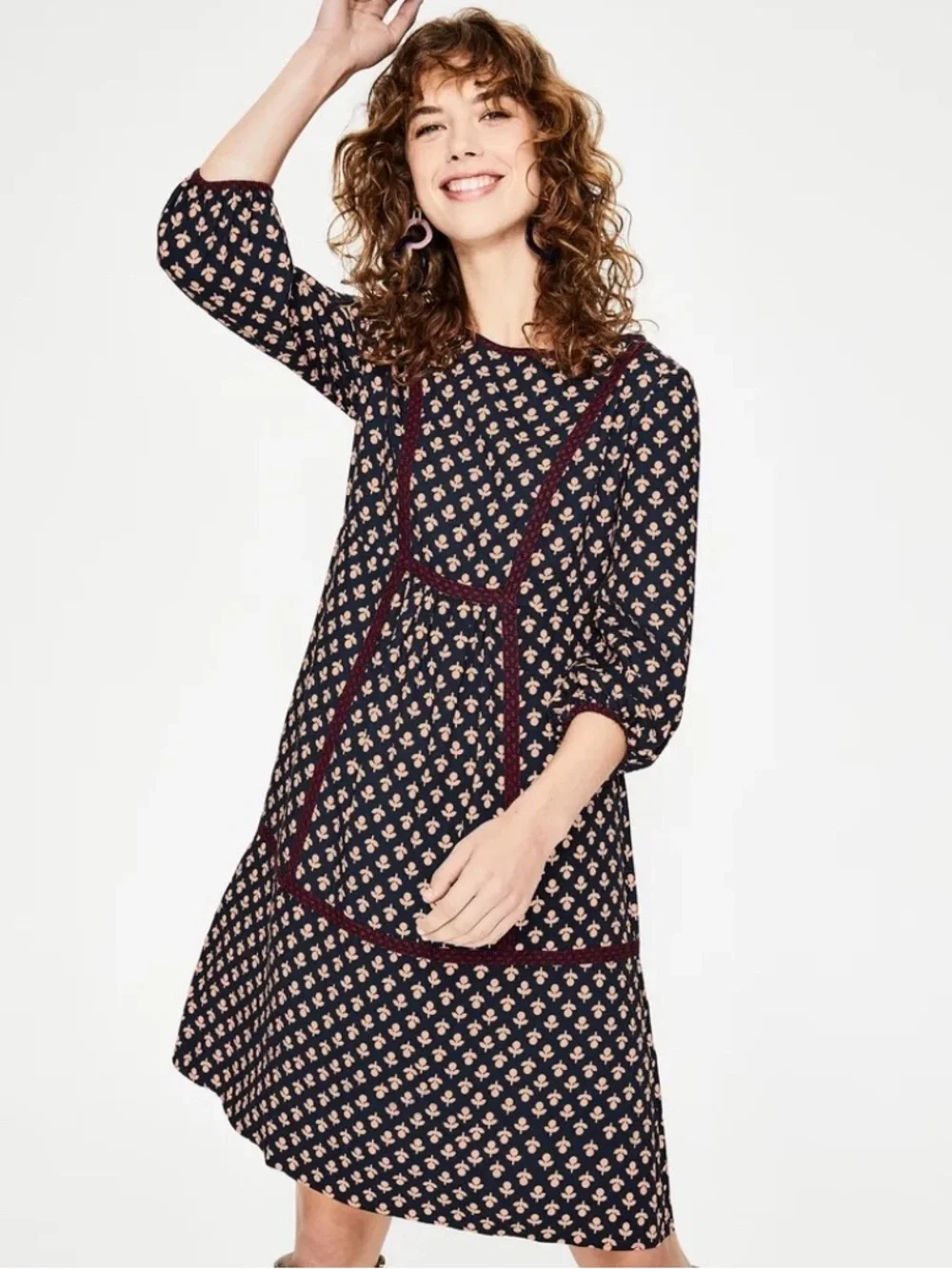 Boden navy pink